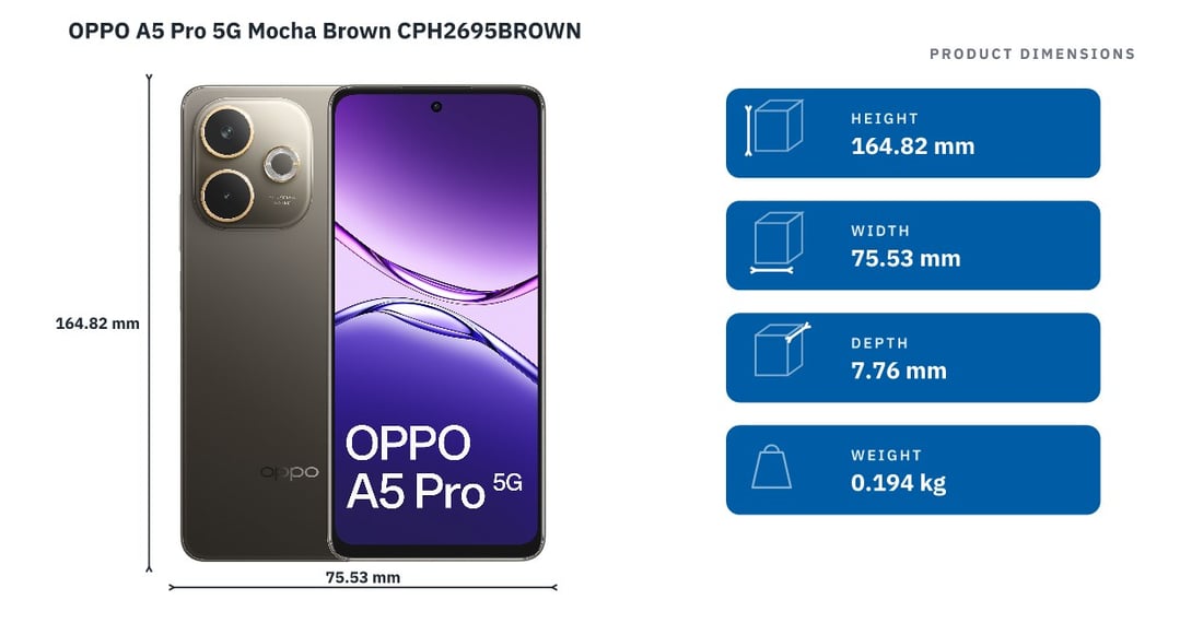 OPPO A5 Pro 5G Mocha Brown CPH2695BROWN