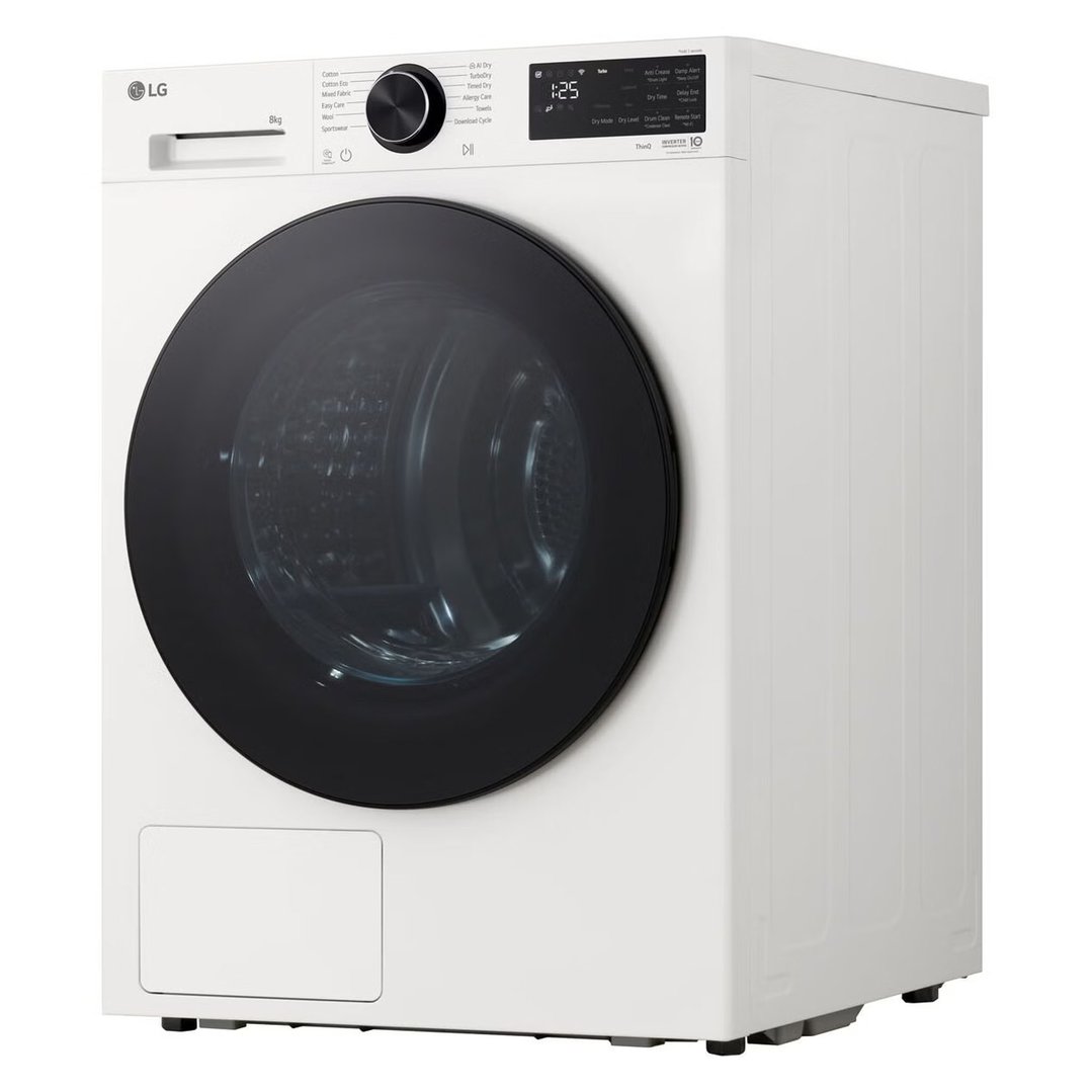 LG 8kg Series 3 AI Heat Pump Dryer - White DXH3-08W