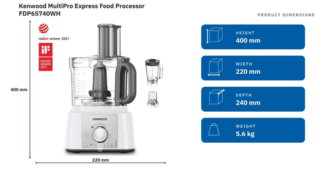 Kenwood MultiPro Express Food Processor FDP65740WH
