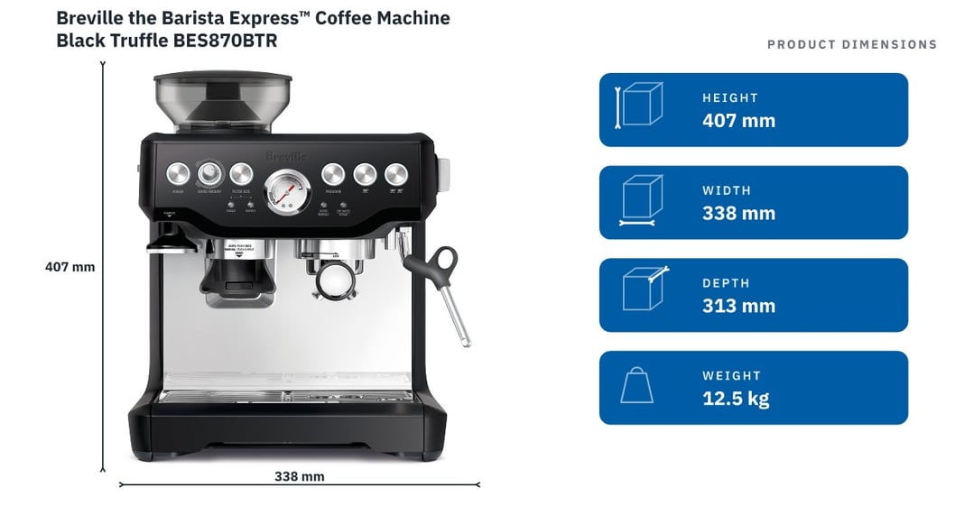 Breville the Barista Express™ Coffee Machine Black Truffle BES870BTR