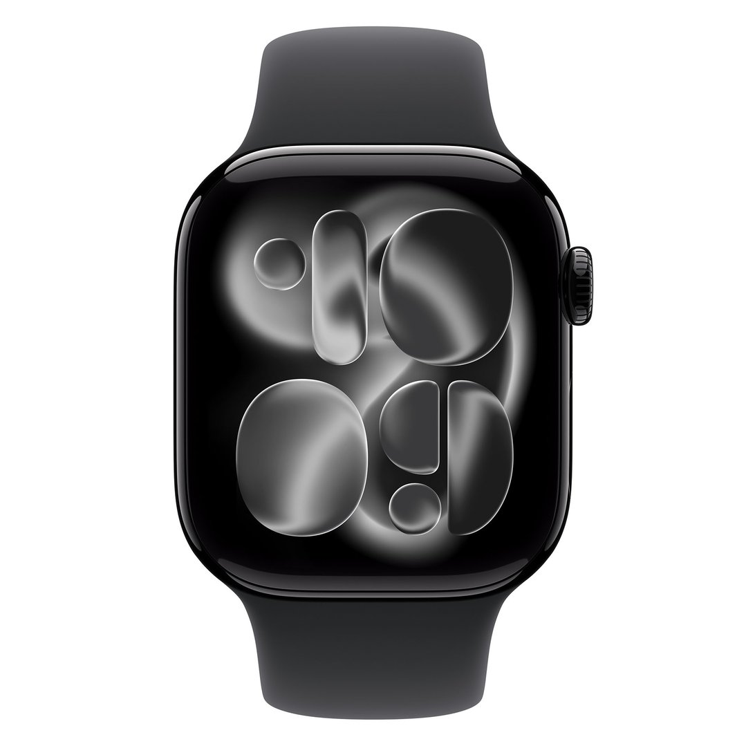 Apple Watch Series 11 42mm Jet Black Aluminium Case GPS + Cellular Sport Band (M/L) (Black) MF854X/A