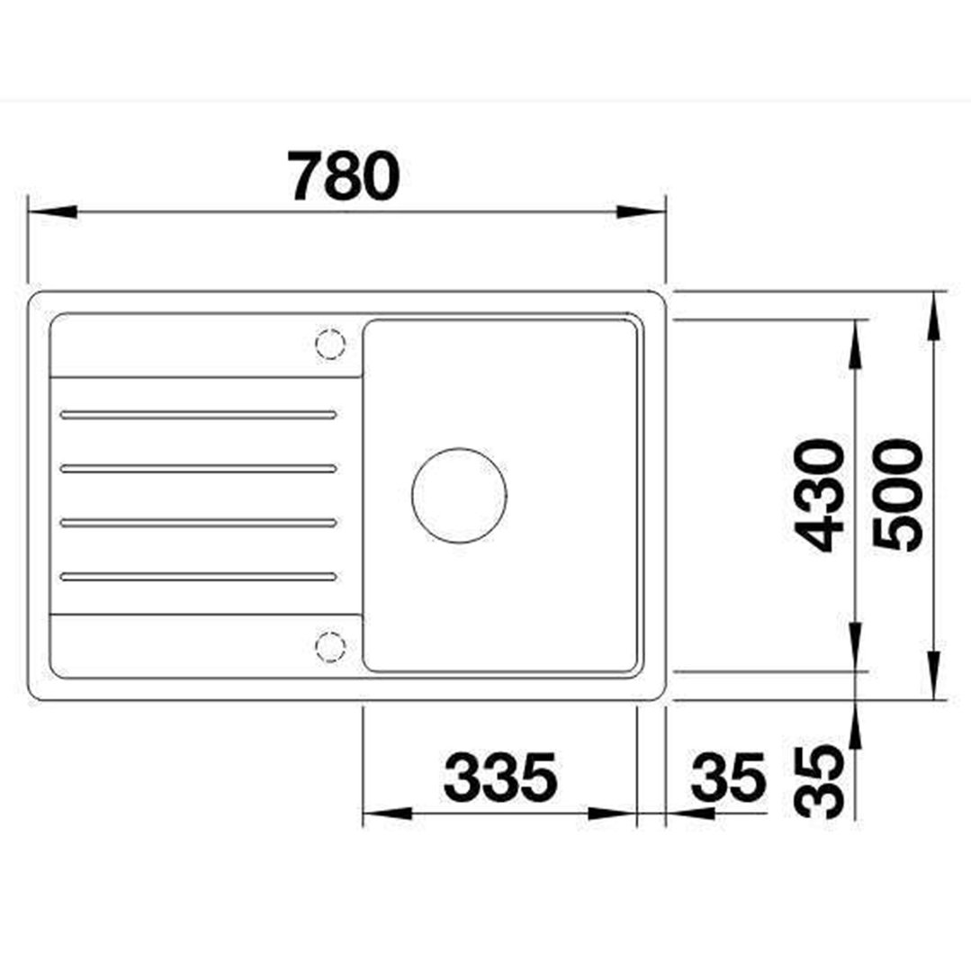Blanco Legra 45 S Right Single Bowl Sink Anthracite LEGRA45SRAK5