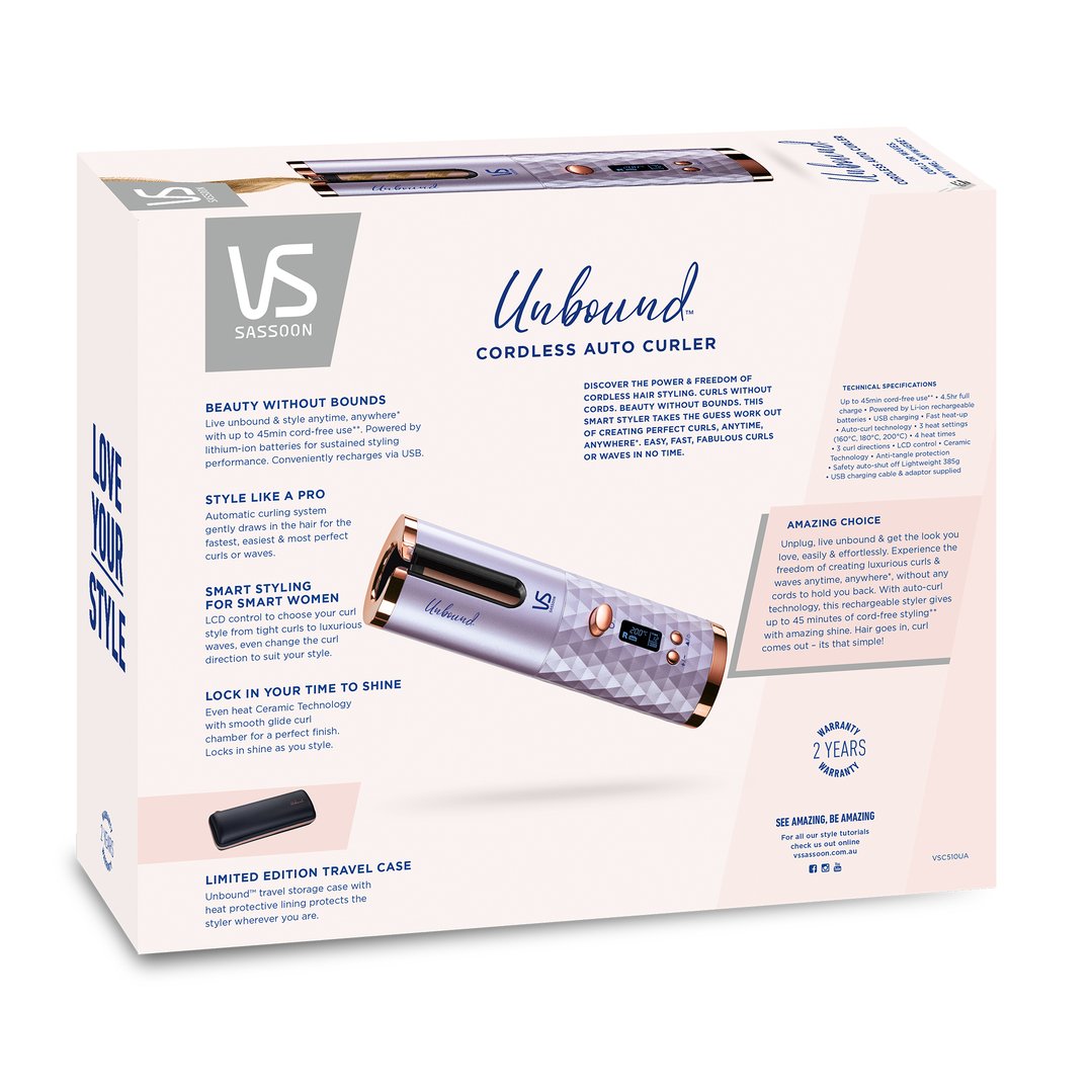 Vs Sassoon Unbound Auto Cordless Hair Curler. VSC510UA