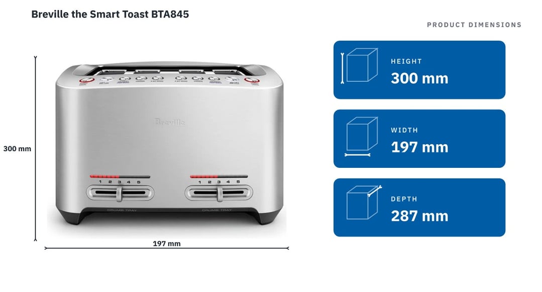 Breville the Smart Toast BTA845 — product dimensions