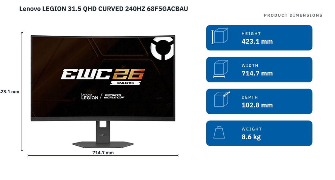 Lenovo 31.5" Legion 32Q-2c 240HZ Monitor 68F5GACBAU