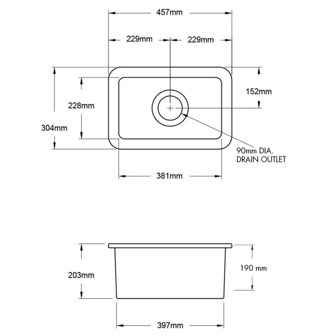 Turner Hastings KIT - Cuisine 30x46 Inset / Undermount Fireclay Sink - Matte Black Incl. Waste CU30FS-MB