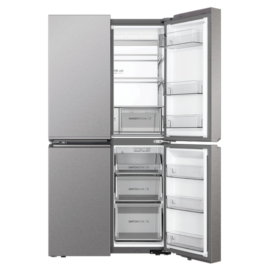 Haier Quad Door Refrigerator Freezer, 91cm, 623L, Ice & Water Satina HRF680YPS