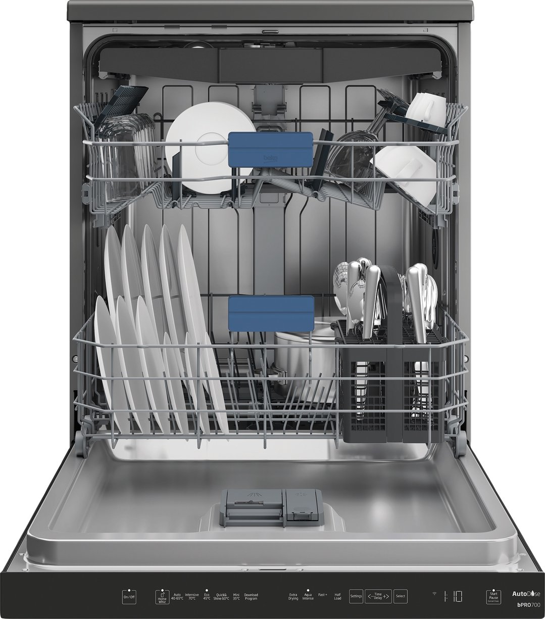 Beko 16 Place Setting Freestanding Dishwasher with Autodosing - Dark Stainless BDFB1650ADX