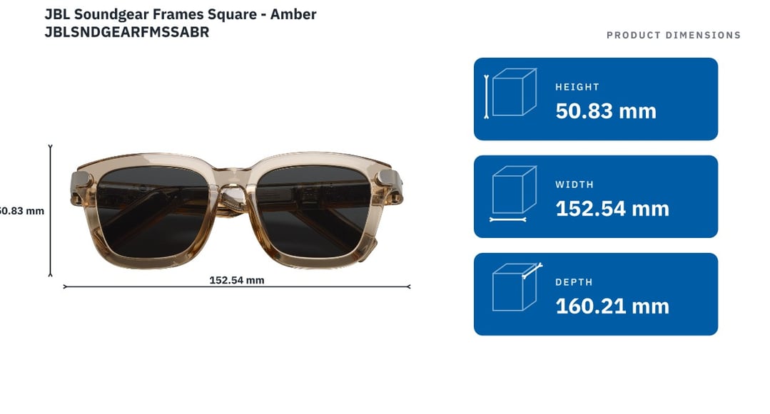JBL Soundgear Frames Square - Amber JBLSNDGEARFMSSABR
