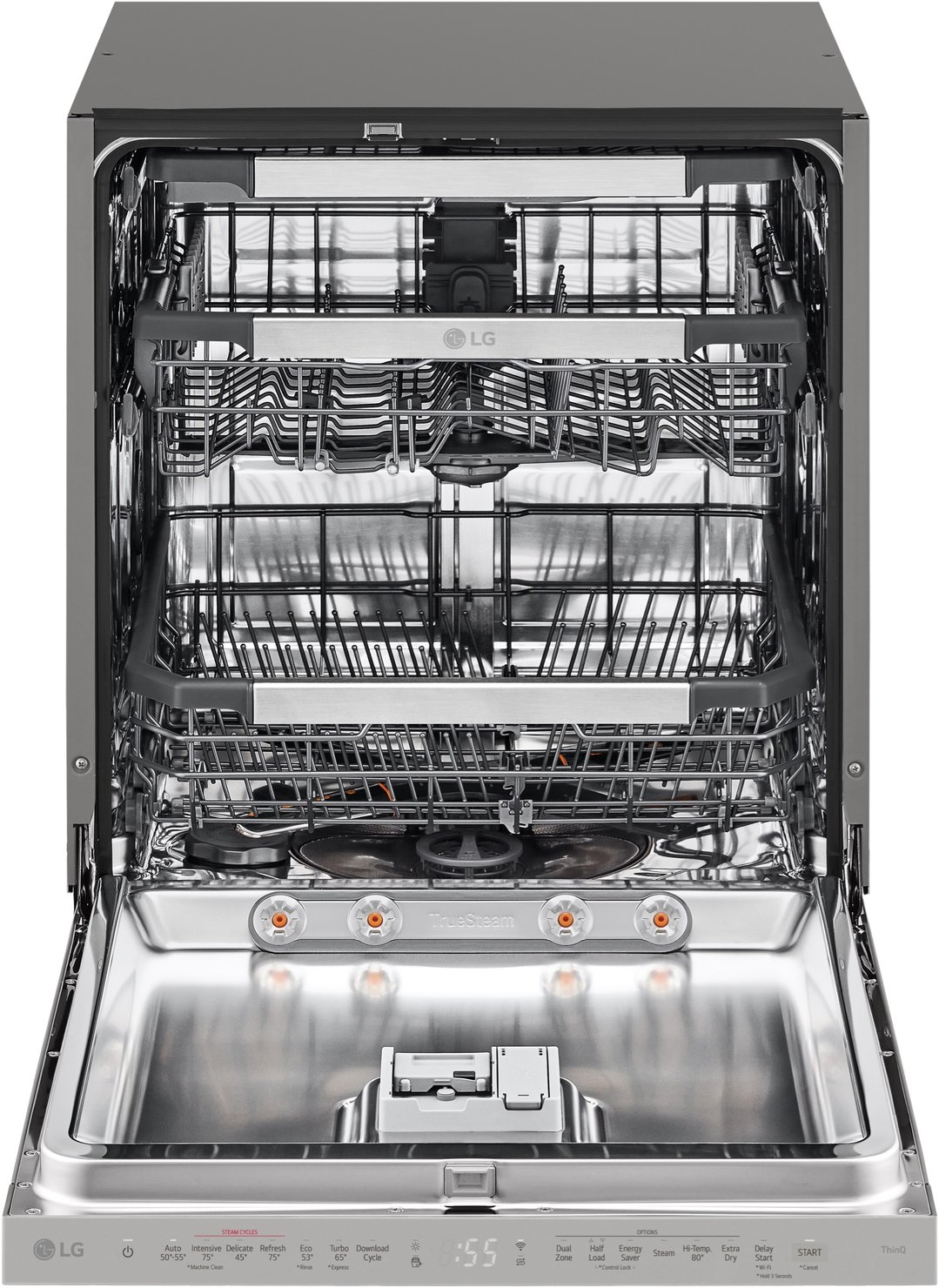 LG 15 Place QuadWash® Built-under Dishwasher with Auto Open Dry in Platinum Steel XD3A25UPS