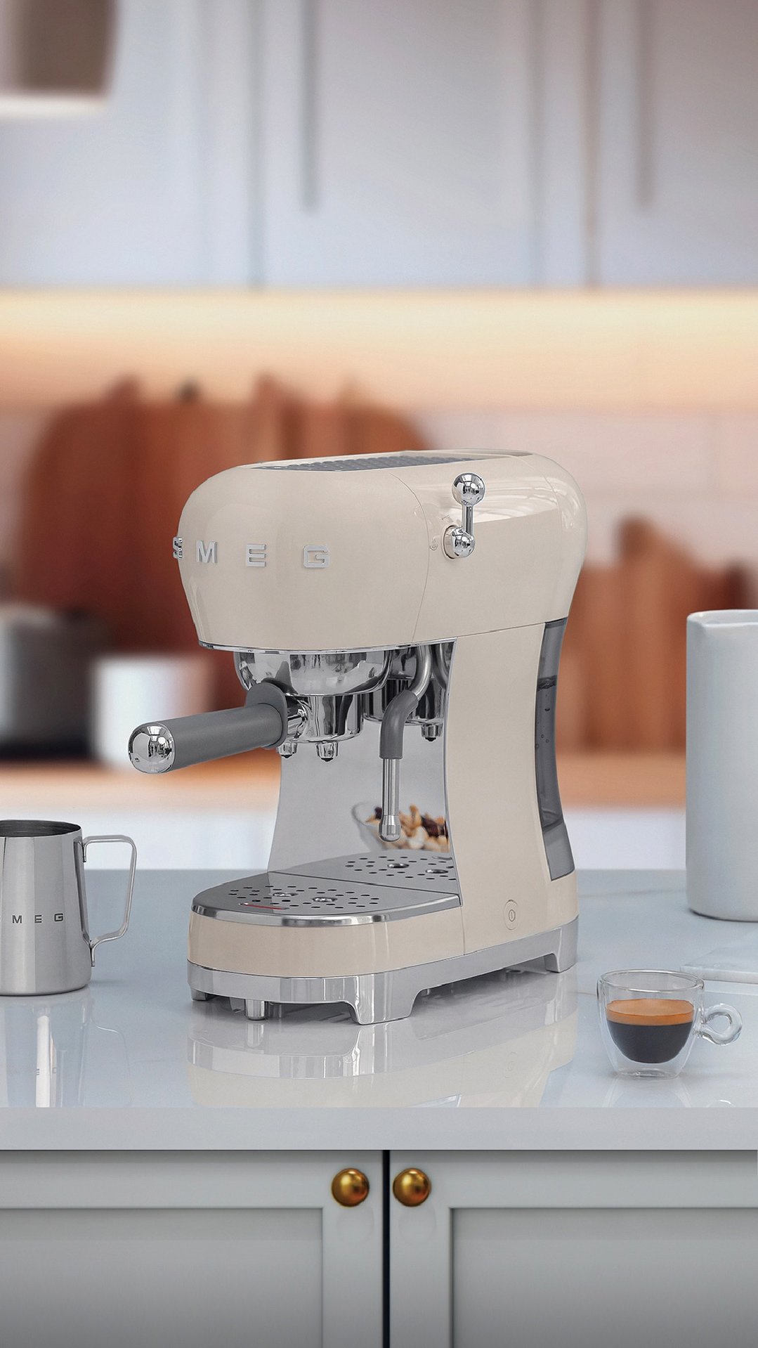 Smeg 50's Retro Style Espresso - Cream ECF02CRAU