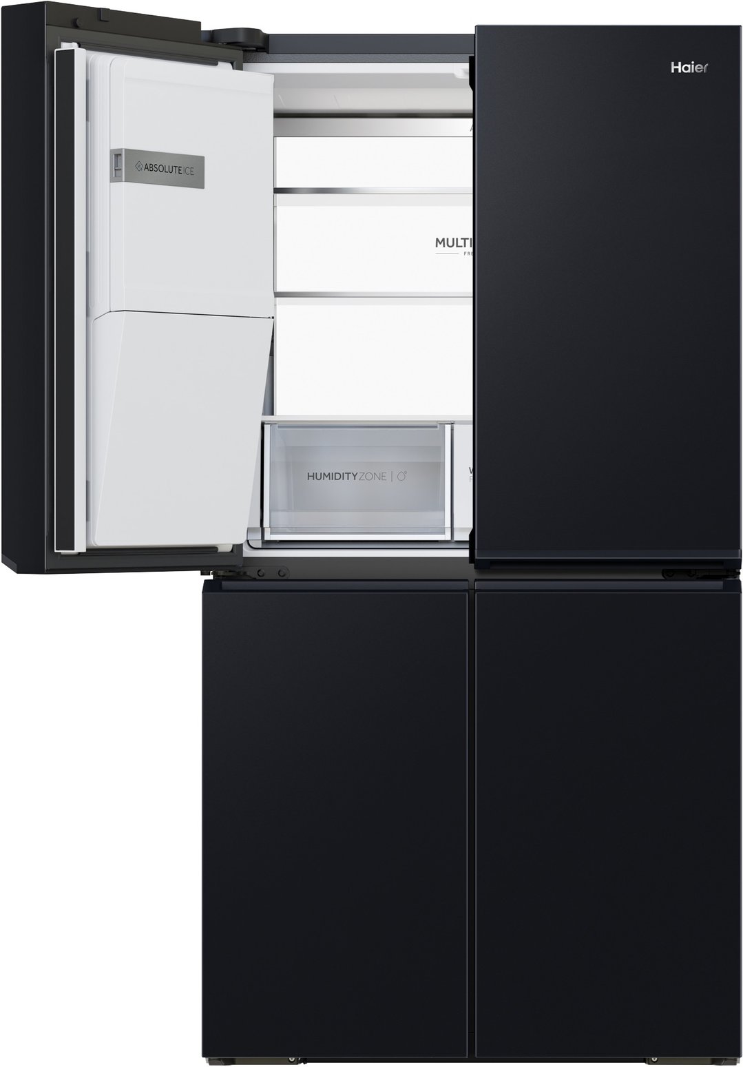 Haier 601L 600 Series Quad Door Refrigerator Freezer - Black HRF680YZC