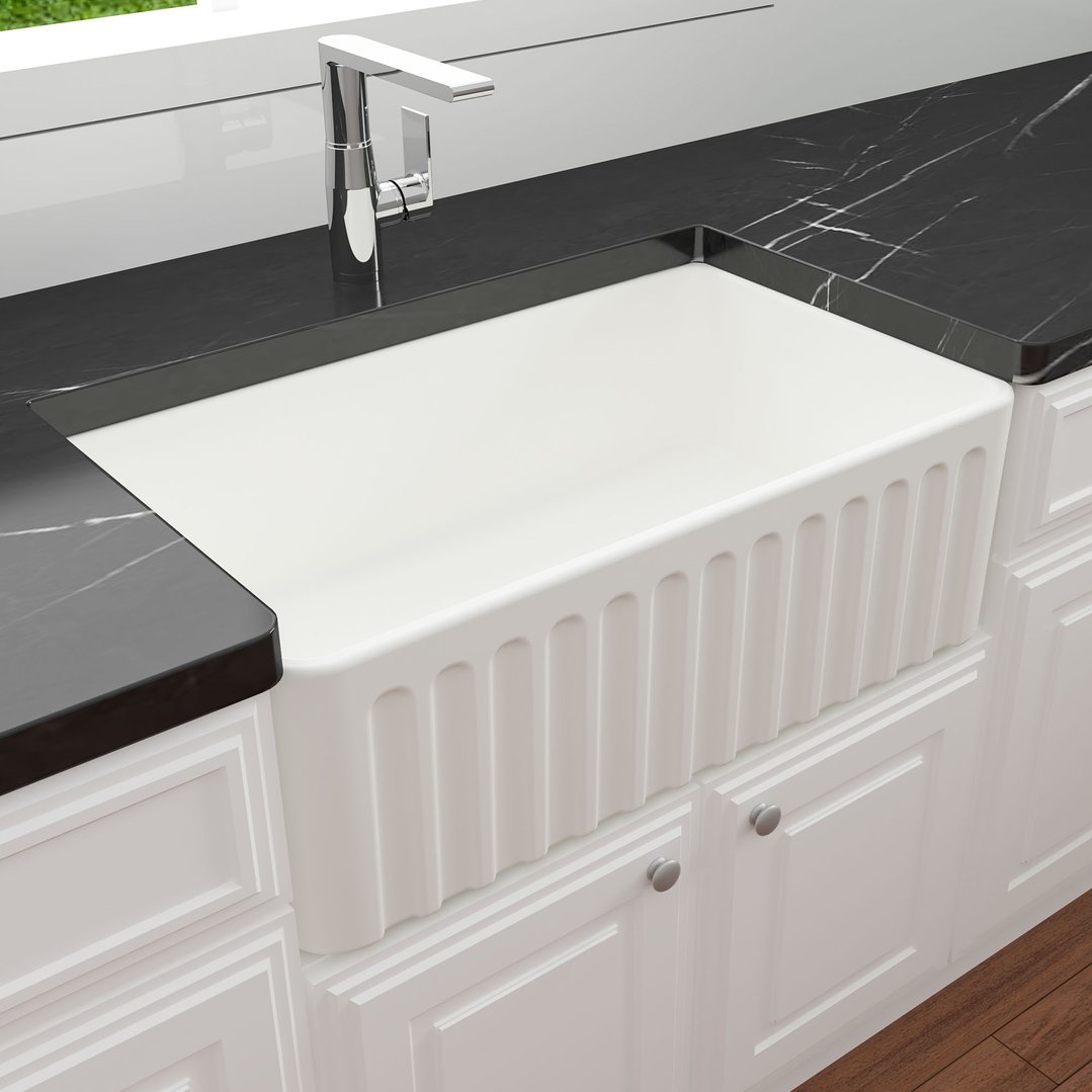Turner Hastings Novi 75x46 Fireclay Butler Sink - Matte White NO753FS-MW
