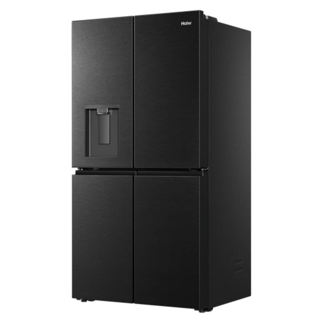 Haier 675L, Quad Door Refrigerator Freezer, Water, Non-Plumbed, Black HRF690YHC