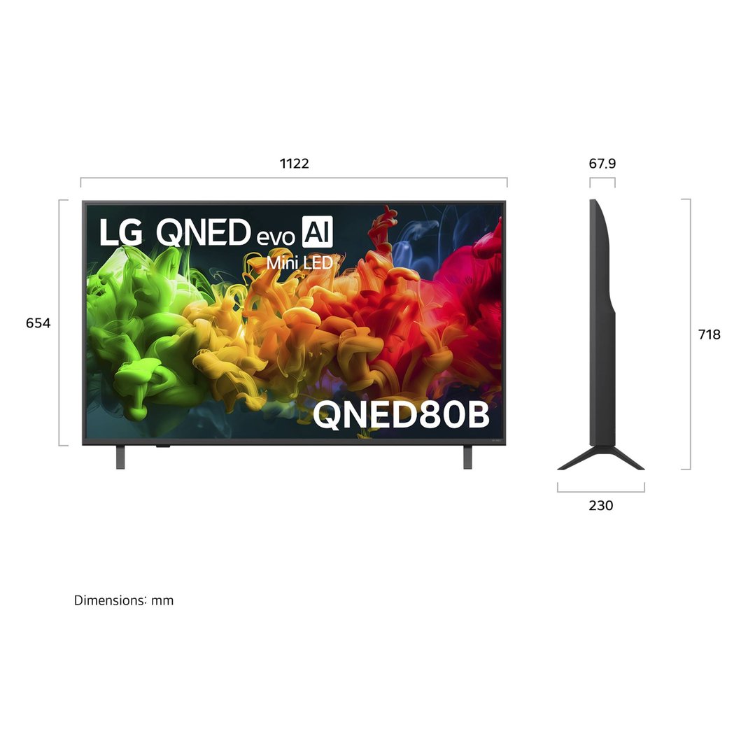LG 50" QNED80B 4K AI Mini LED Smart TV 2026 50QNED80BSA
