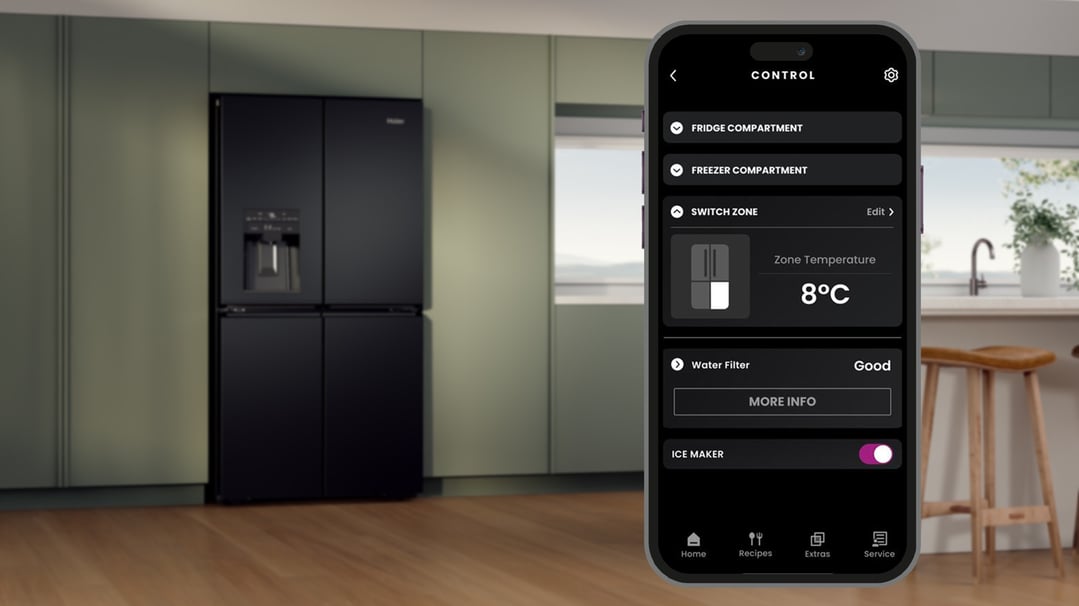 Haier 601L 600 Series Quad Door Refrigerator Freezer - Black HRF680YZC