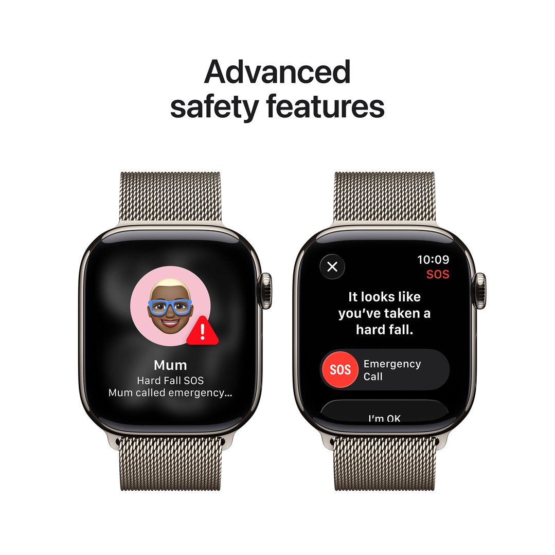 Apple Watch Series 11 42mm Natural Titanium Case GPS + Cellular Natural Milanese Loop MF8P4X/A