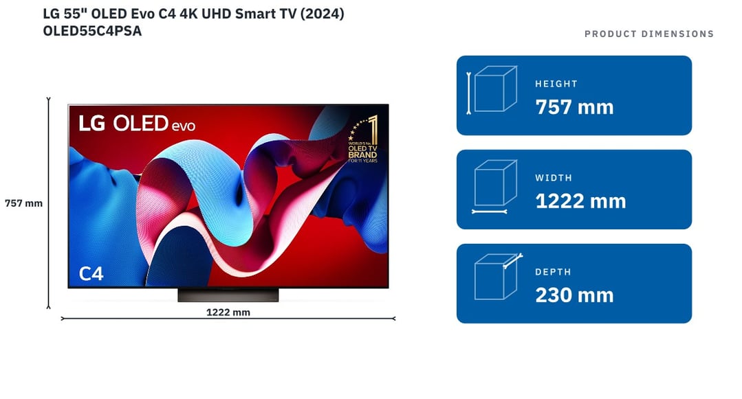 LG 55" OLED Evo C4 4K UHD Smart TV (2024) OLED55C4PSA