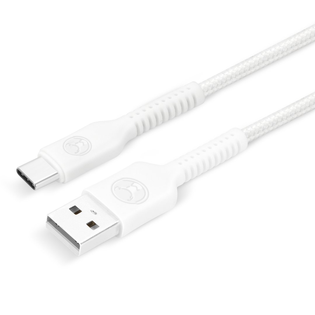 Bonelk 1.2m Long-Life Easy Grip USB-A to USB-C Cable - White ELK-05032-R