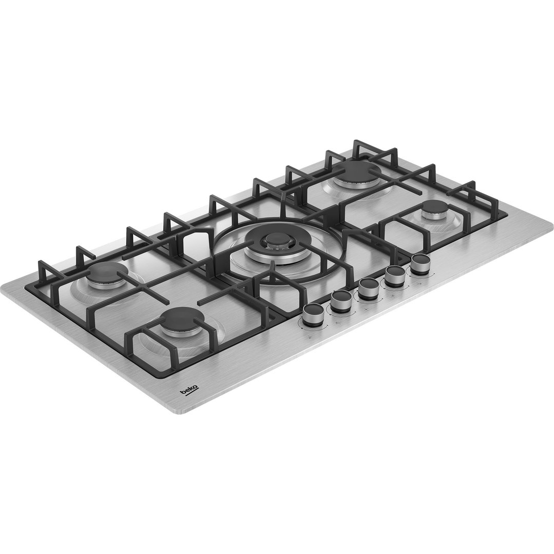 Beko 90cm 5 Burner Gas Cooktop Stainless Steel BCT90GX1