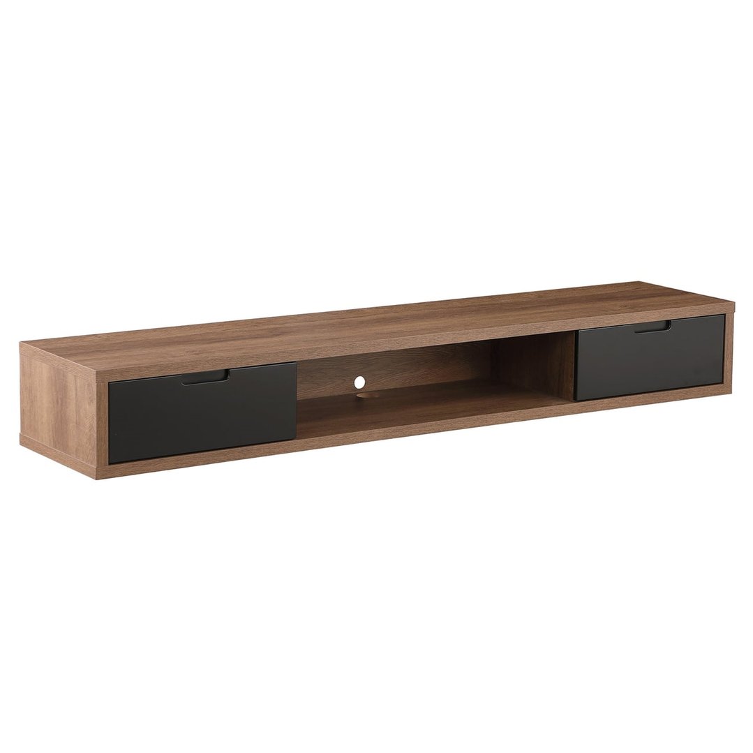 Criterion Air Wall Mount Entertainment Unit 1800mm Dark Oak Shelf AIR1800DO