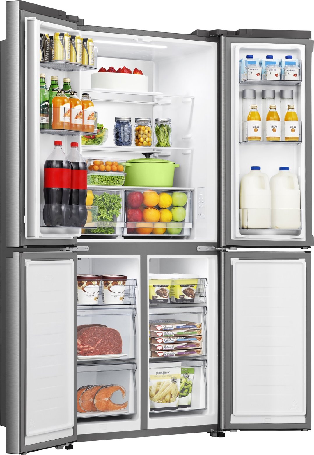 Hisense 483L French Door Fridge, White Glass HRCD483G