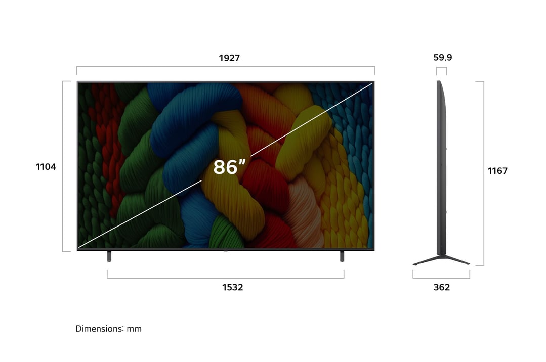 LG 86" NANO80A AI LED UHD 4K Smart TV 2025 86NANO80ASA