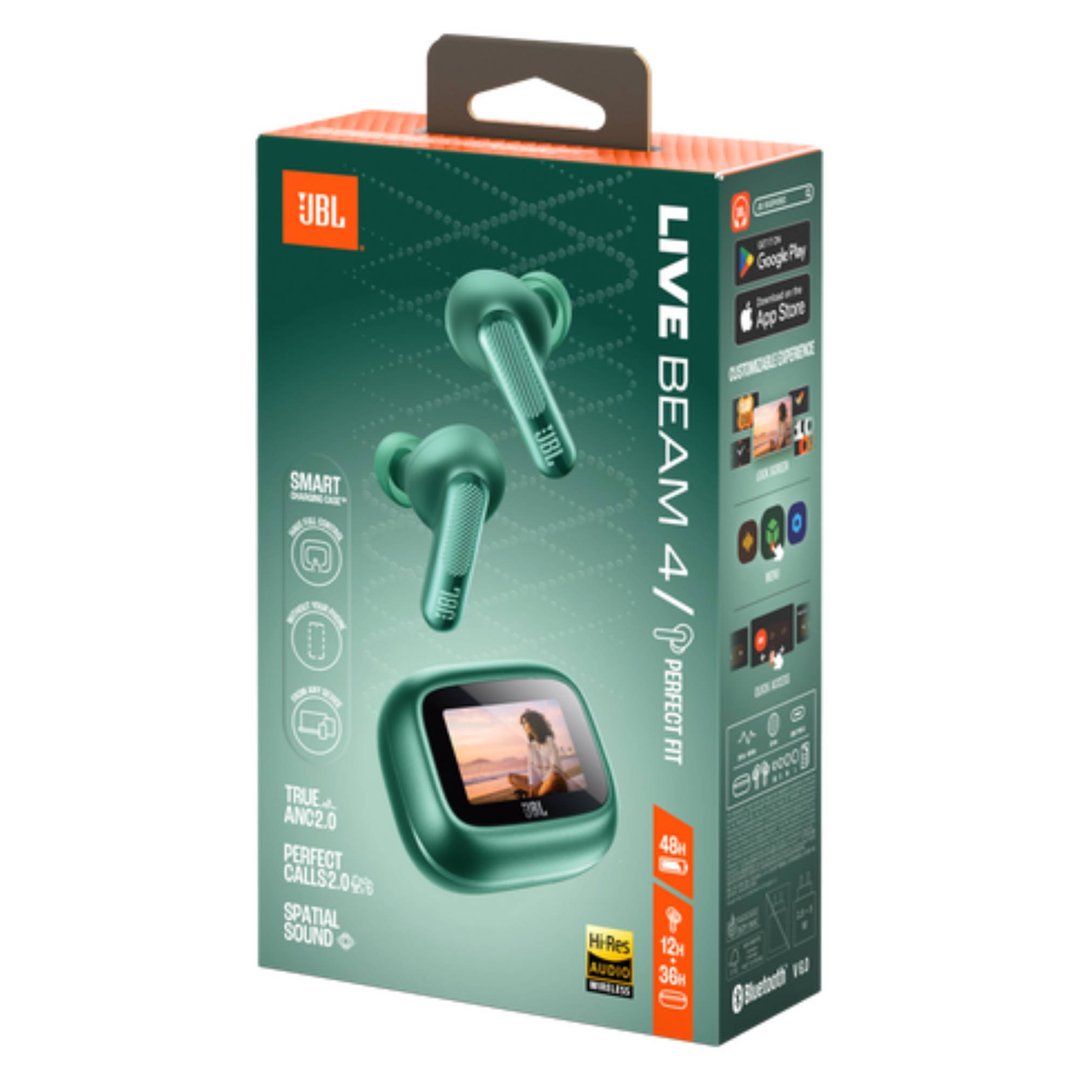 JBL Live Beam 4 True Wireless Noise Cancelling Earbuds - Green JBLLIVEBEAM4GRN