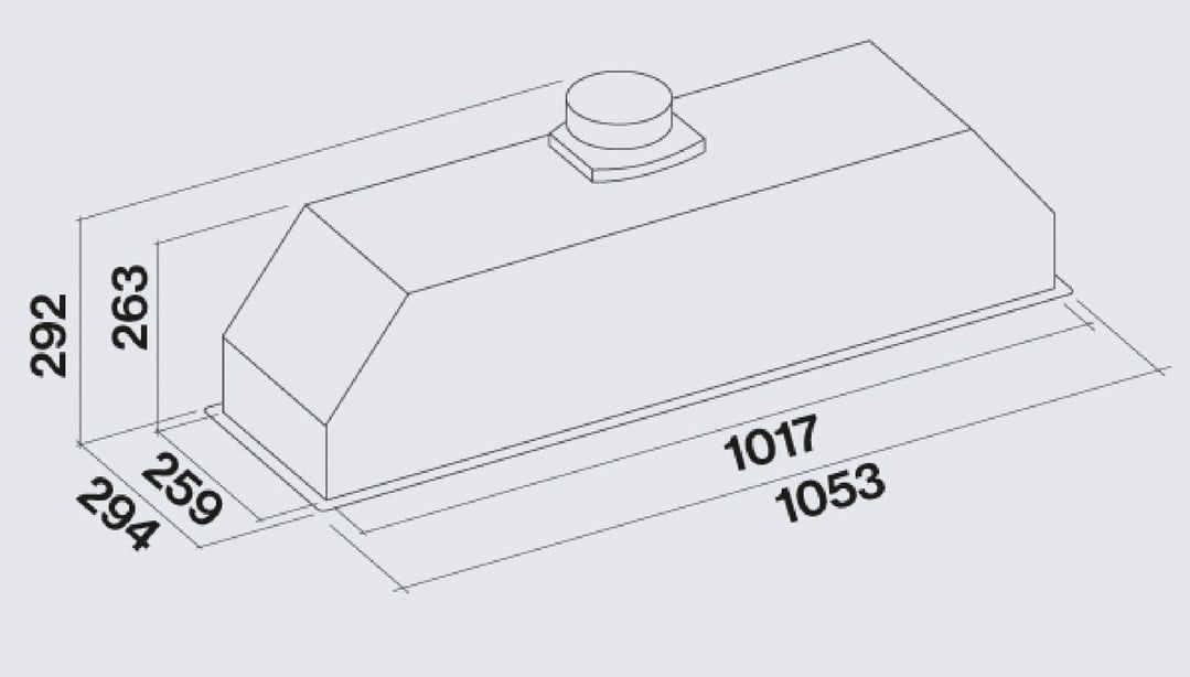 Falmec Gruppo Incasso Plus - 105cm Undermount Stainless Steel F3GI10S2