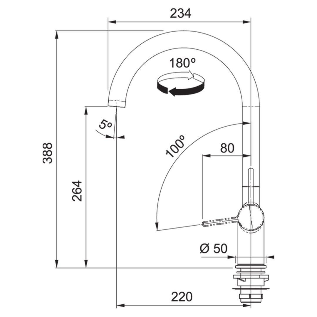 Franke Active Non Pull-Out Matte Black Tap TA7790MB