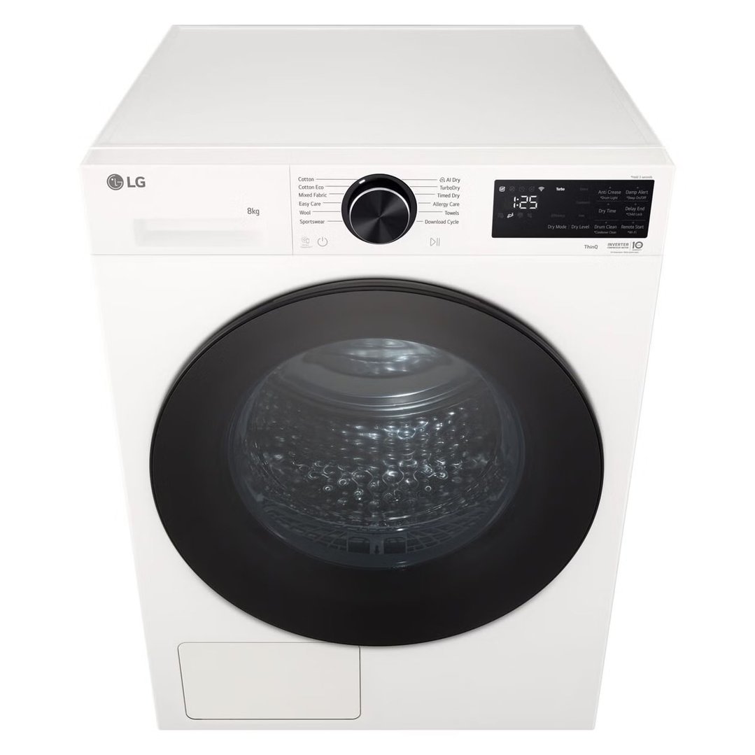 LG 8kg Series 3 AI Heat Pump Dryer - White DXH3-08W