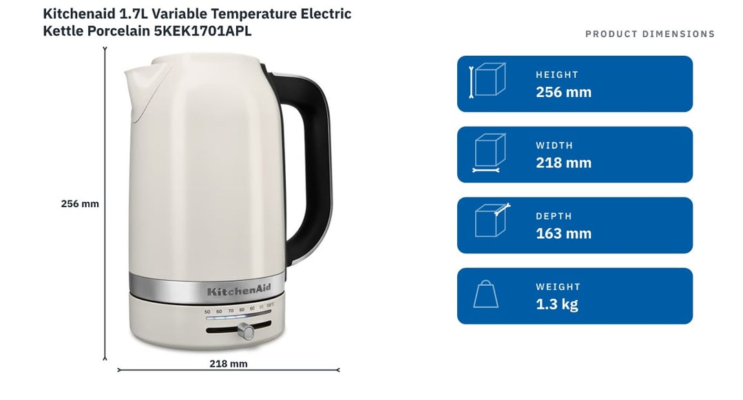 Kitchenaid 1.7L Variable Temperature Electric Kettle Porcelain 5KEK1701APL