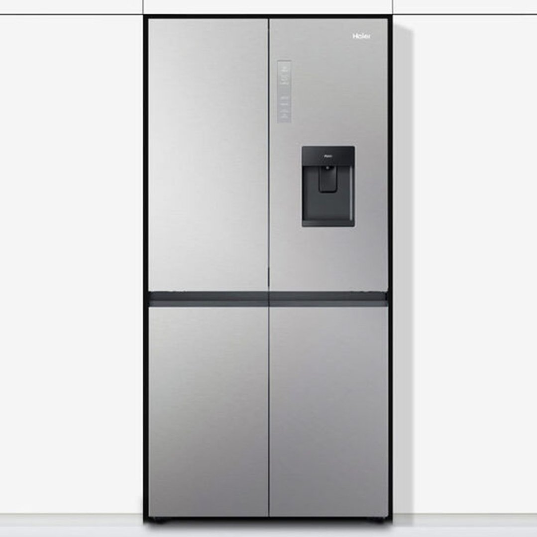 Haier Quad Door Refrigerator Freezer, 83cm, 508L, Water Satina HRF580YHS