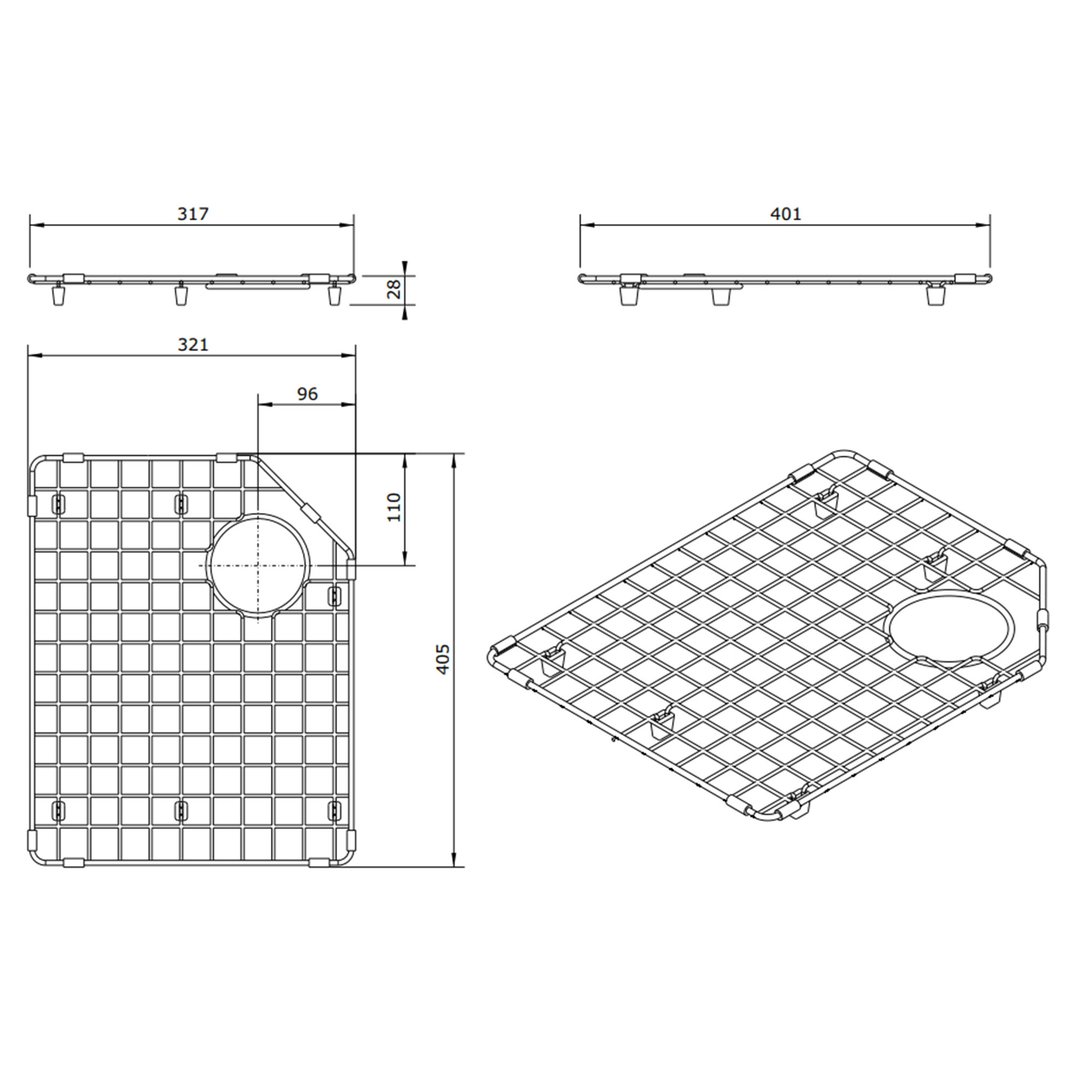 Turner Hastings Chester Stainless Steel Grid - LHB 4A41311