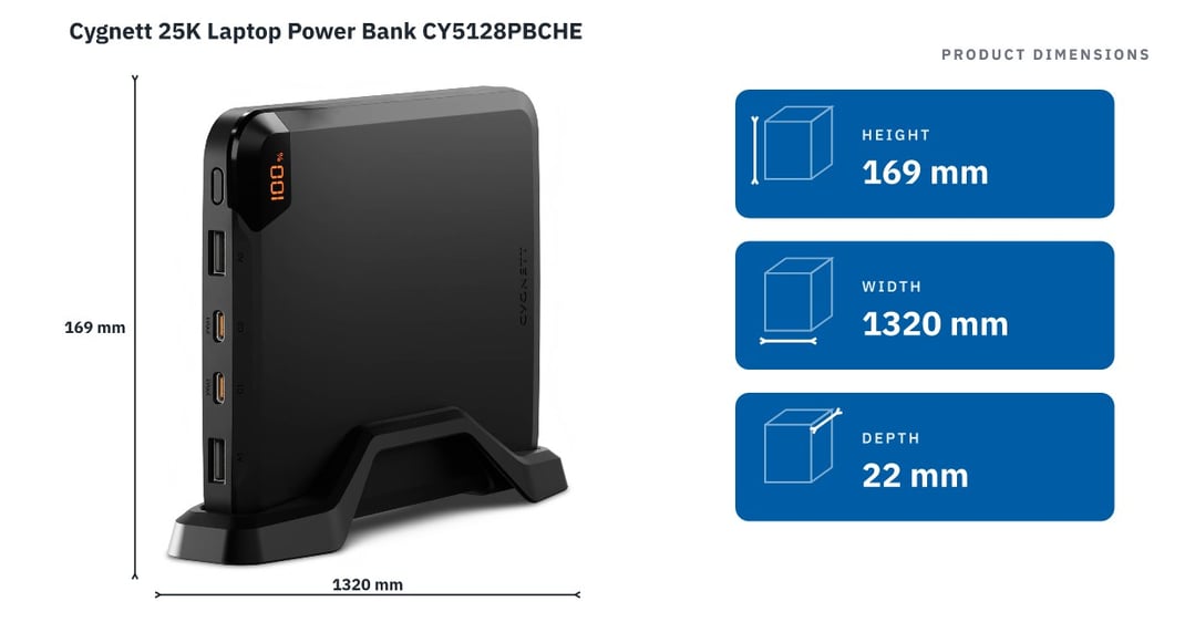 Cygnett 25K Laptop Power Bank CY5128PBCHE