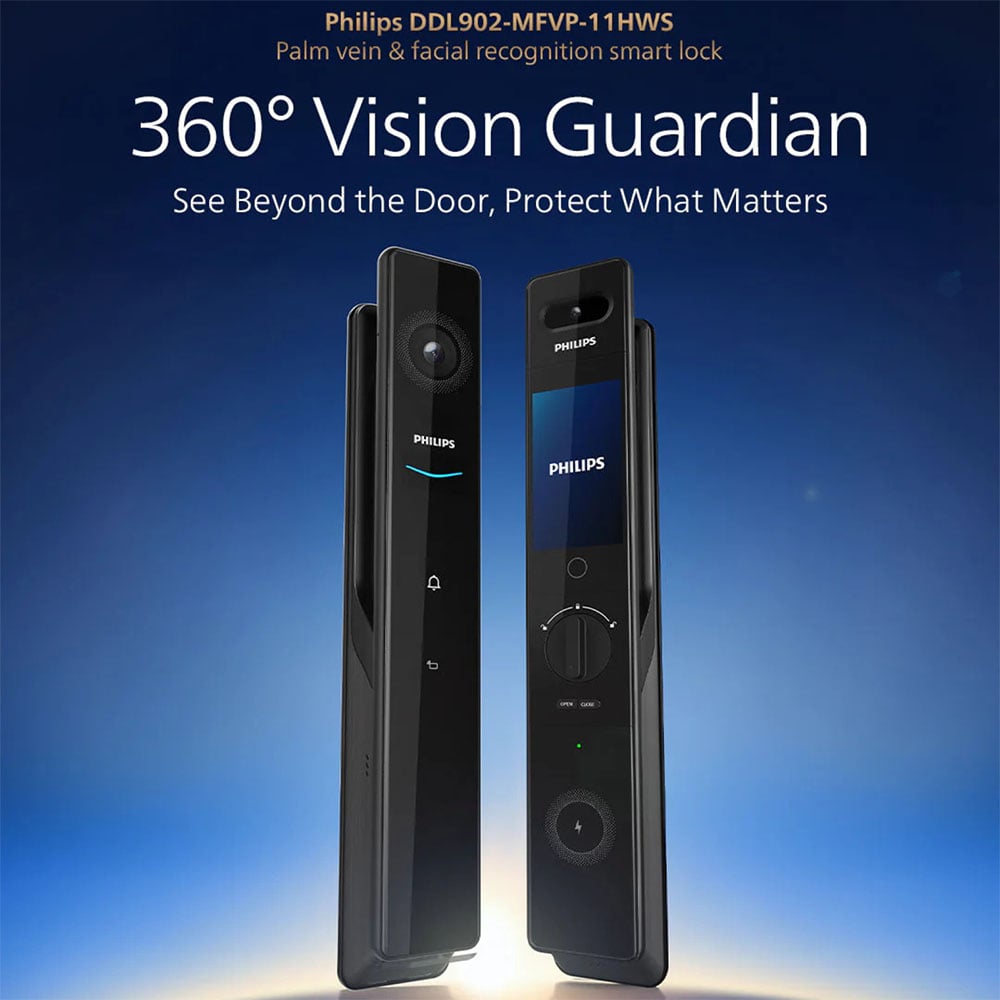 Philips 9000 Series Palm and Face Recognition Smart Lock - Gold DDL902-MFVP-11HWS-G