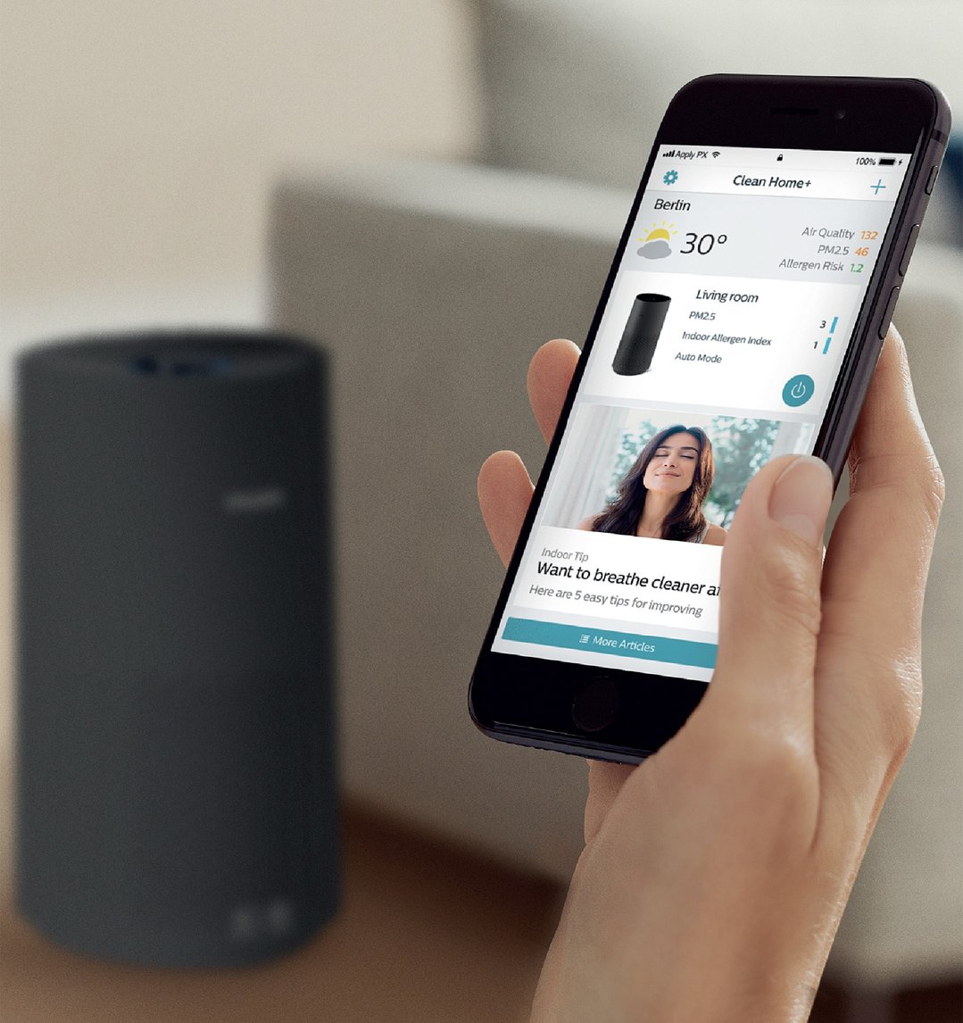 Philips 1000i Series Air Purifier, Black AC1715/71