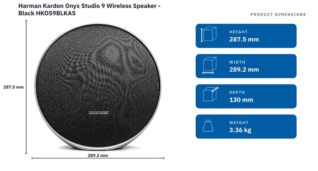 Harman Kardon Onyx Studio 9 Wireless Speaker - Black HKOS9BLKAS