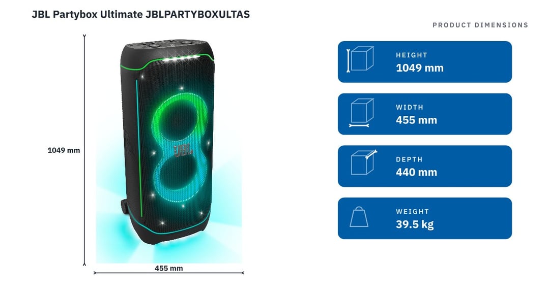 JBL Partybox Ultimate JBLPARTYBOXULTAS — product dimensions