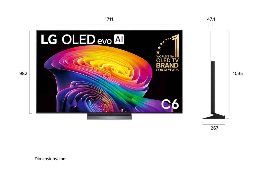 LG 77" OLEDC6 EVO AI 4K Smart TV 2026 OLED77C6PSA