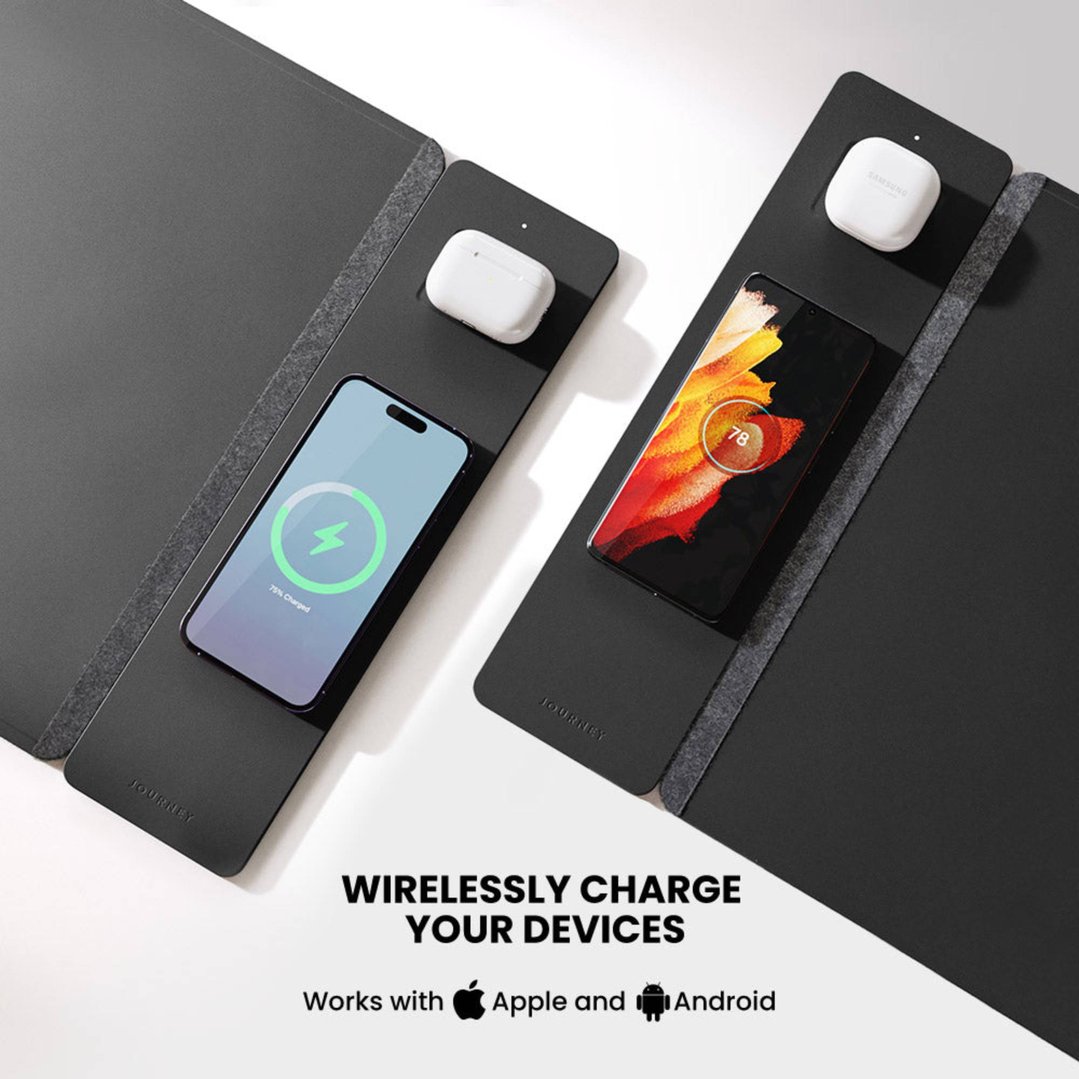 Journey ALTI Wireless Charging Desk Mat Black JWCDMBK