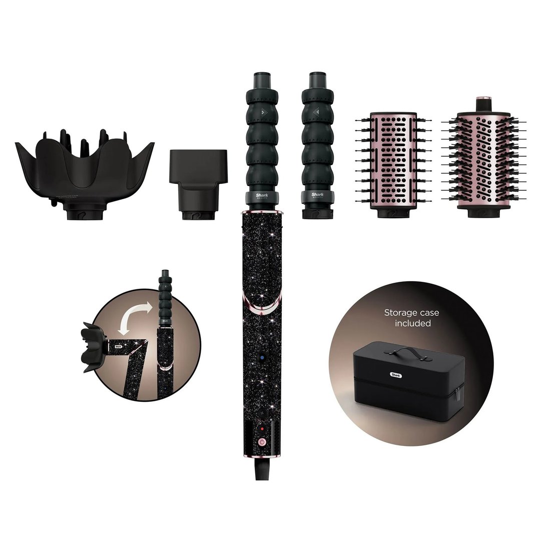 Shark FlexStyle Air Styling & Drying System Black Sparkle Limited Edition HD446JB