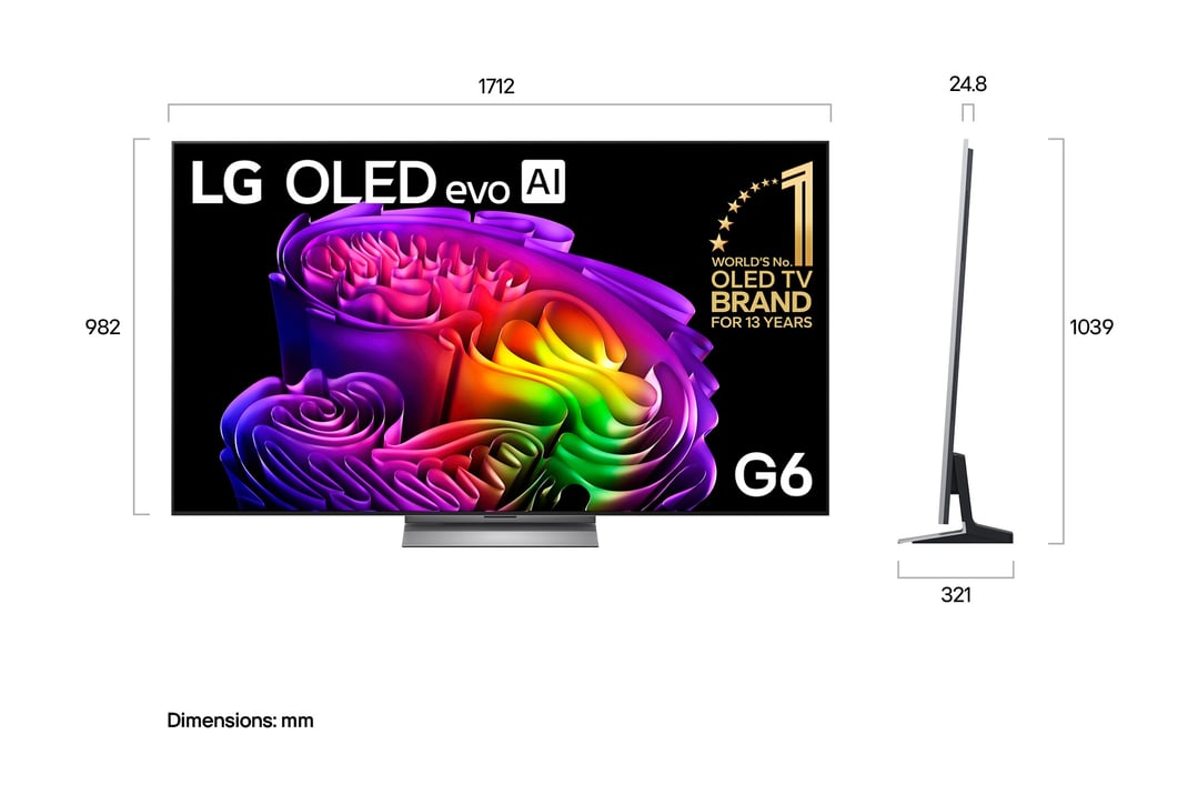 LG 77" OLEDG6 EVO AI 4K Smart TV 2026 OLED77G6PSB
