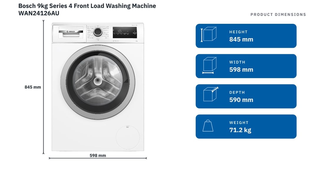 Bosch 9kg Series 4 Front Load Washing Machine WAN24126AU