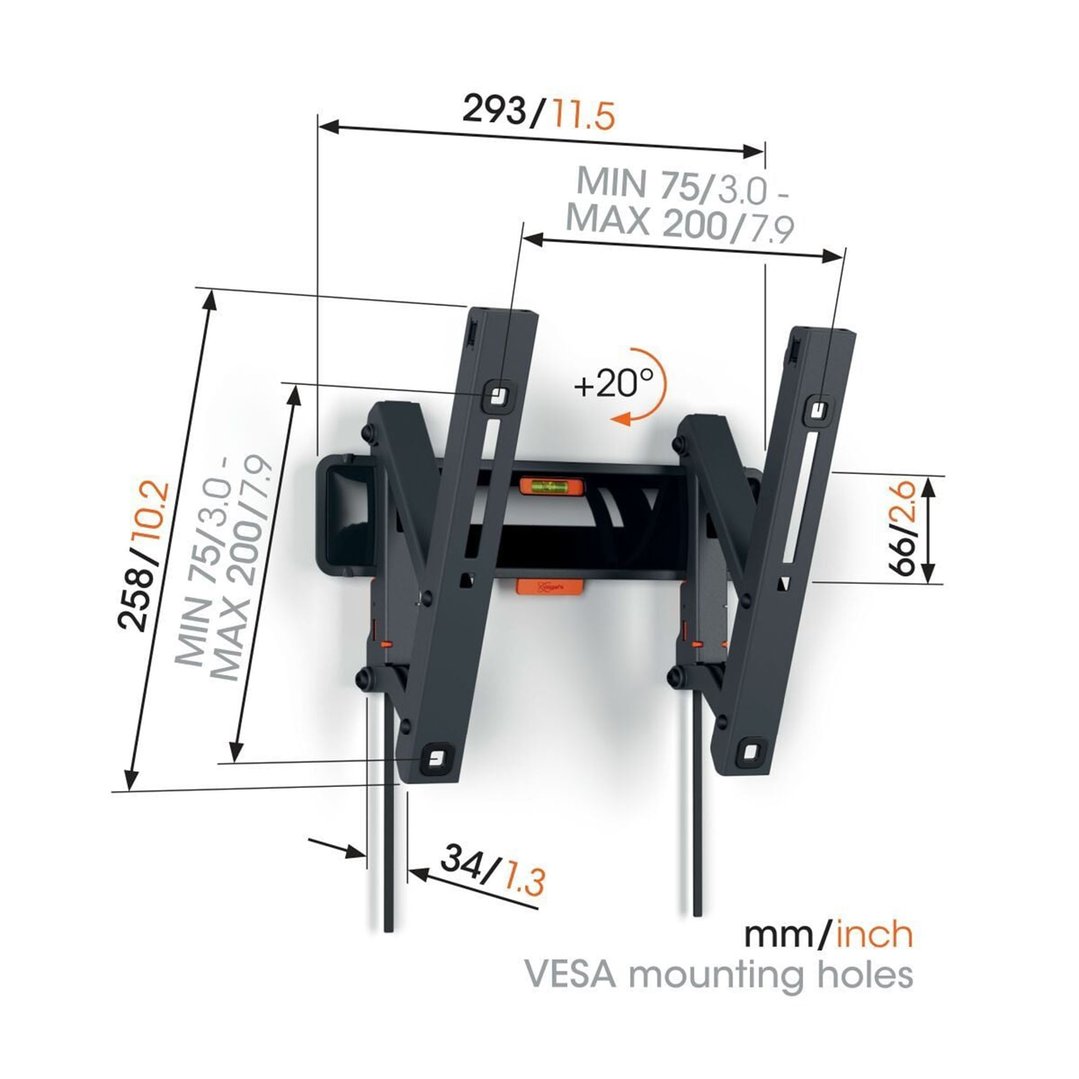 Vogels 19" to 43" Small Tilt TV Wall Mount TVM3215B