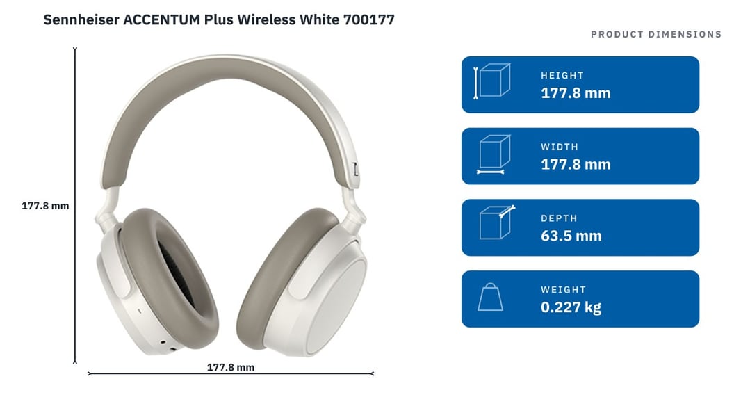 Sennheiser ACCENTUM Plus Wireless White. 700177 - Bing Lee