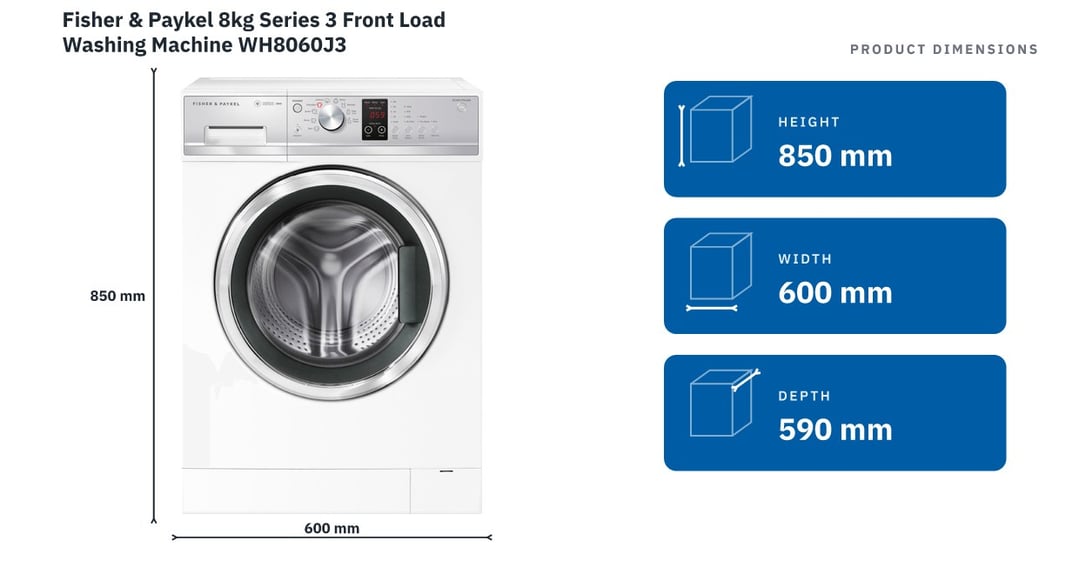 Fisher & Paykel 8kg Series 3 Front Load Washing Machine WH8060J3