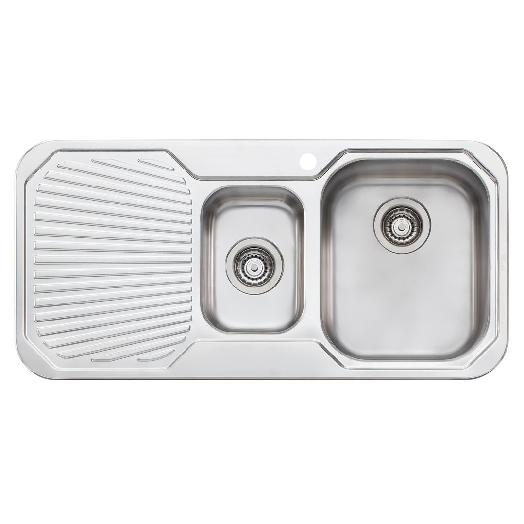 Oliveri Petite 1 & 1/2 Right Hand Bowl Sink With Drainer PE302