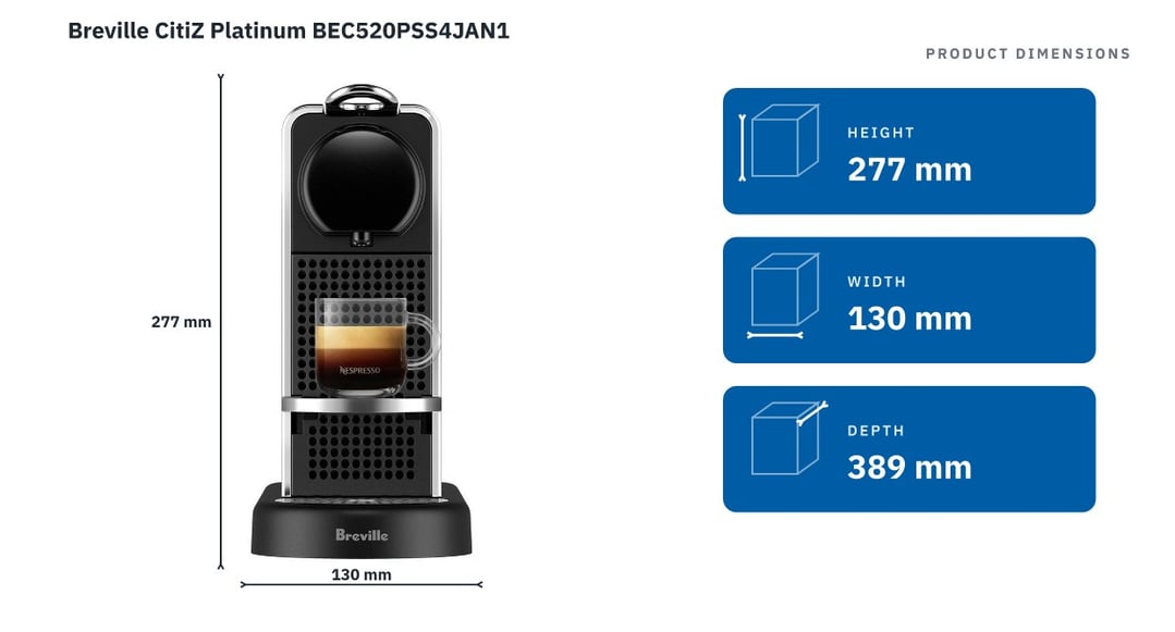 Breville CitiZ Platinum BEC520PSS4JAN1 — product dimensions