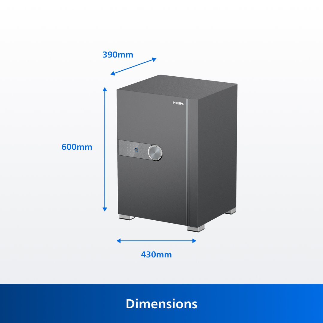 Philips Smart Safe with Telescopic Handle - 60 KG (Grey) SBX202-6C0-GREY